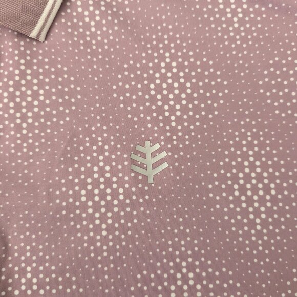 COOLIBAR Pullover Mens L Erodym Mauve Pink Print UPF 50+ Active Long Sleeve Polo - Picture 9 of 14